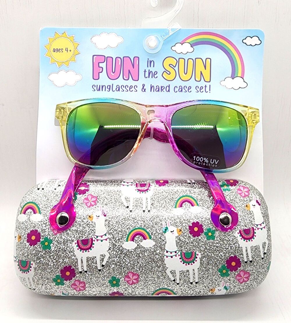Fun In The Sun Sunglasses And Hard Case Set LLama  For Kids New